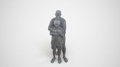 3D people model boy standing, scanned human for 3ds Max rendering, wireframe three-quarter view