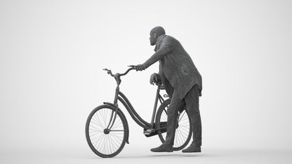 photogrammetry 3D man casual cycling, realistic human model archviz FBX, square thumbnail