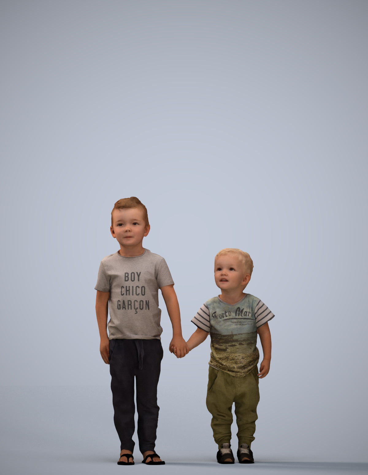 3D people model boy casual kids, scanned human for 3ds Max rendering