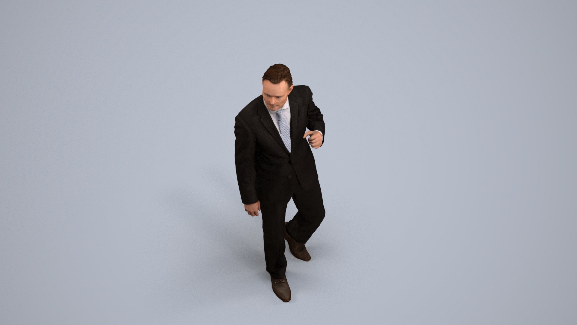 scanned 3D man business, photogrammetry people for Enscape and V-Ray, back view render