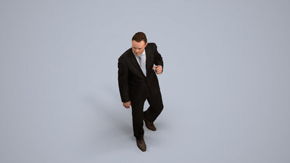 scanned 3D man business, photogrammetry people for Enscape and V-Ray, back view render