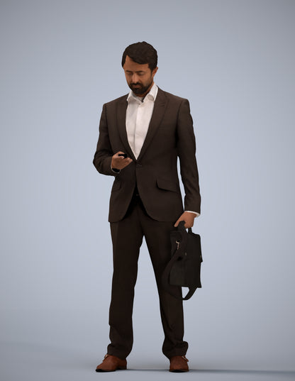3D people model man business, scanned human for 3ds Max rendering
