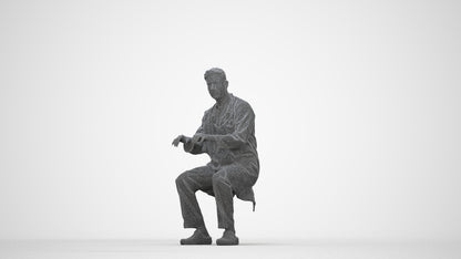 photogrammetry 3D man medical, realistic human model archviz FBX, wireframe back view