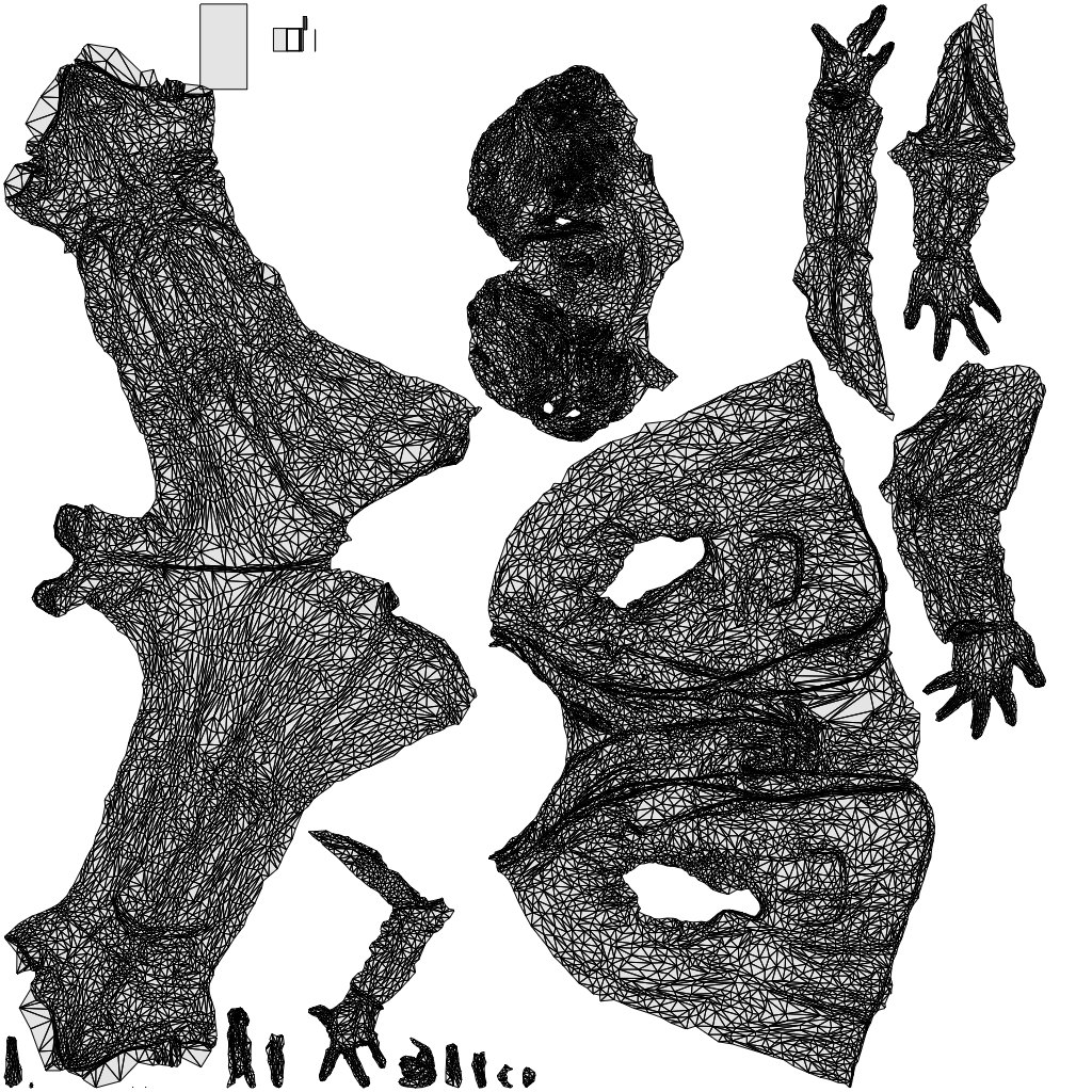 scanned 3D woman business, photogrammetry people for Enscape and V-Ray, wireframe top-down view