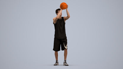 3D people model man sport, scanned human for 3ds Max rendering, standing pose render