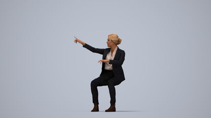 scanned 3D woman business mix, photogrammetry people for Enscape and V-Ray, top-down view render