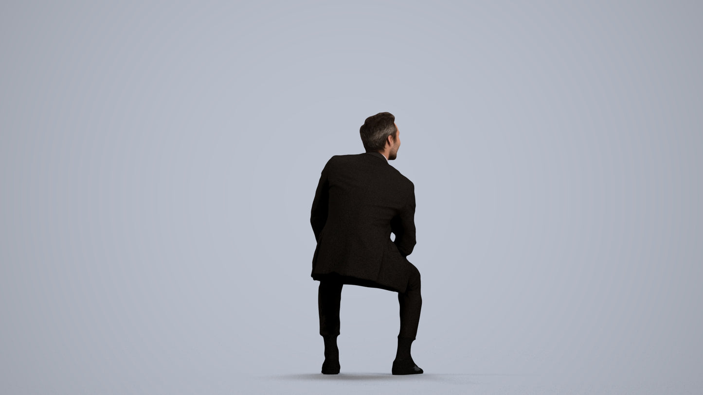photogrammetry 3D man formal formalaffairs, realistic human model archviz FBX, front view render