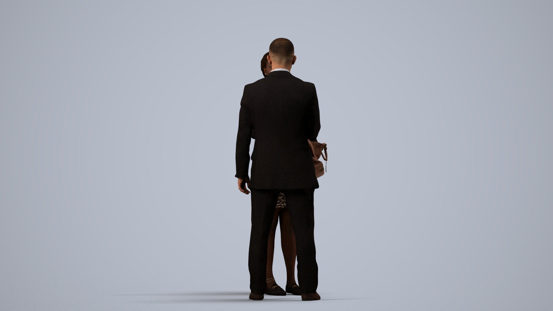 realistic 3D people man business, render-ready for V-Ray and Corona, FBX OBJ, side view render