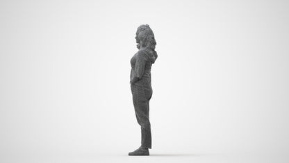 photogrammetry 3D woman casual standing, realistic human model archviz FBX, square thumbnail