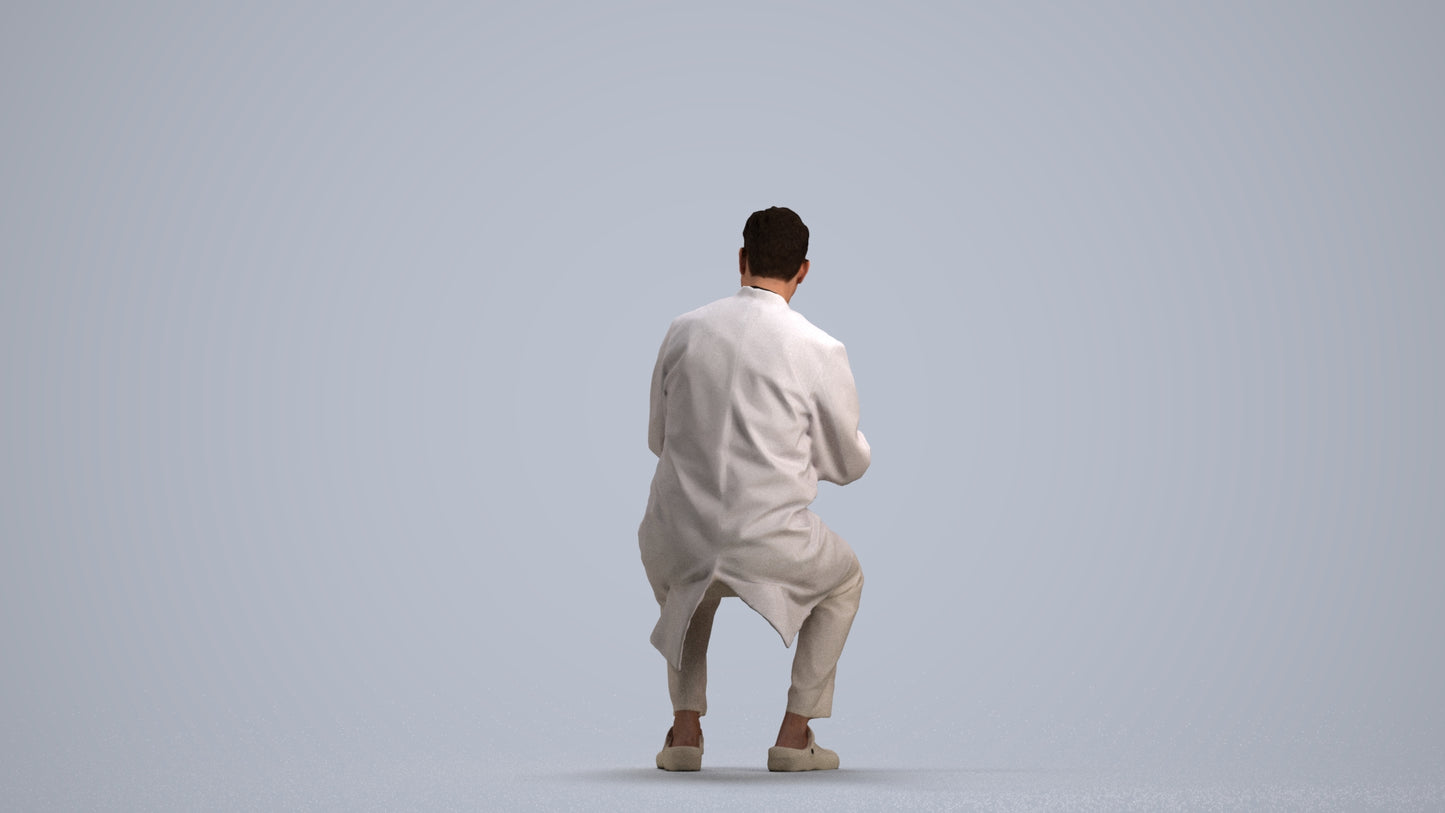 photogrammetry 3D man medical, realistic human model archviz FBX, front view render