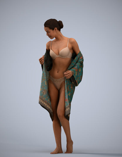 photogrammetry 3D woman bathroom, realistic human model archviz FBX