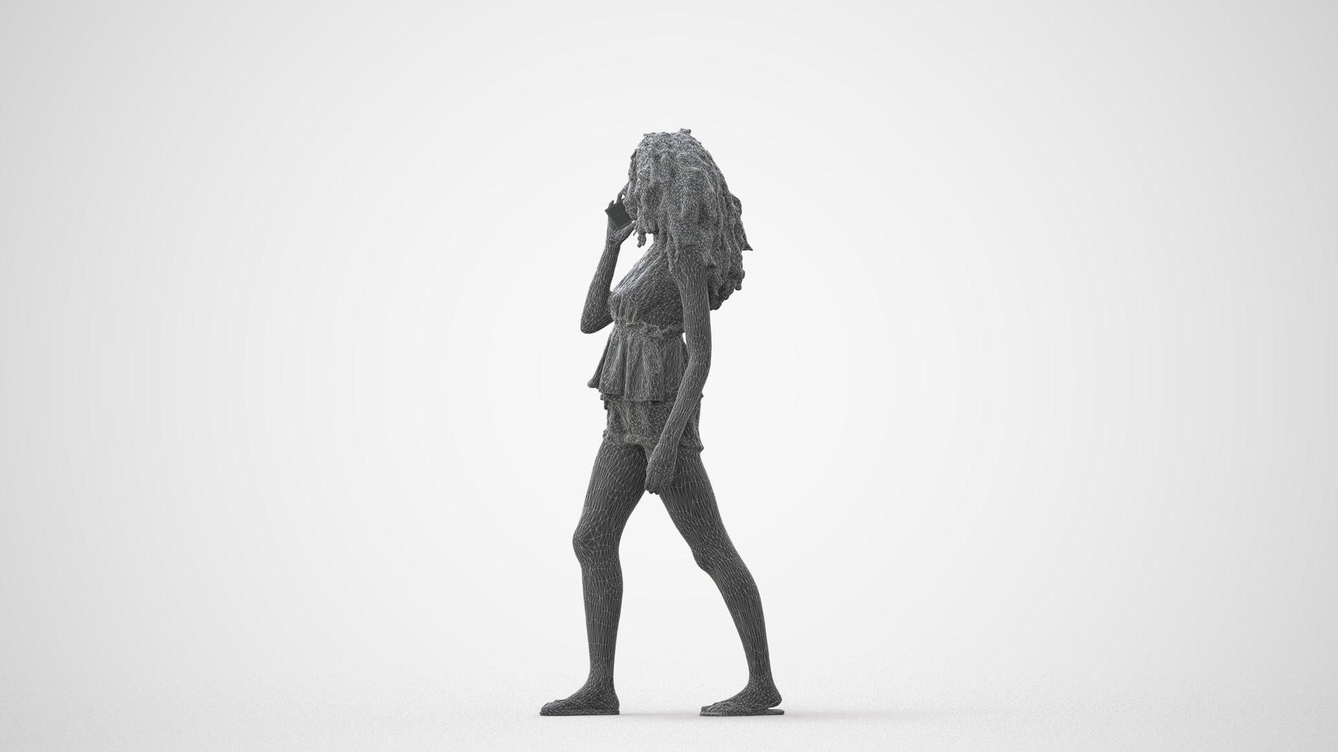 3D scanned woman walking casual, photorealistic archviz people for Enscape and SketchUp, square thumbnail