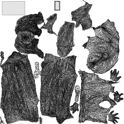 realistic 3D people woman casual walking, render-ready for V-Ray and Corona, FBX OBJ, wireframe top-down view