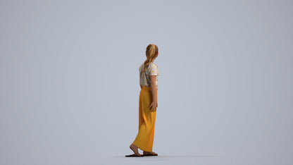 3D people model girl casual kids, scanned human for 3ds Max rendering, front view render