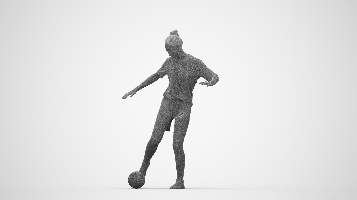 realistic 3D girl sport, scanned archviz people for Blender and 3ds Max, wireframe back view