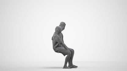 photogrammetry 3D boy kids, realistic human model archviz FBX, wireframe side view