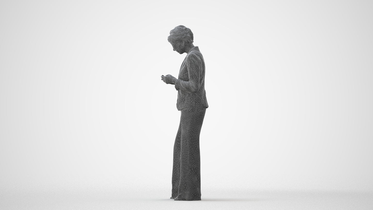 realistic 3D woman business, scanned archviz people for Blender and 3ds Max, square thumbnail