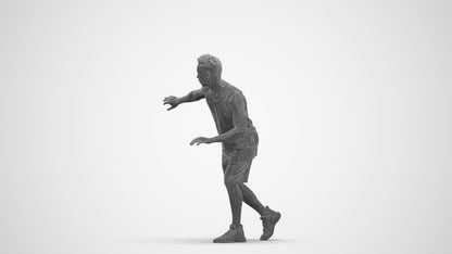 3D people model man sport, scanned human for 3ds Max rendering, three-quarter front view render