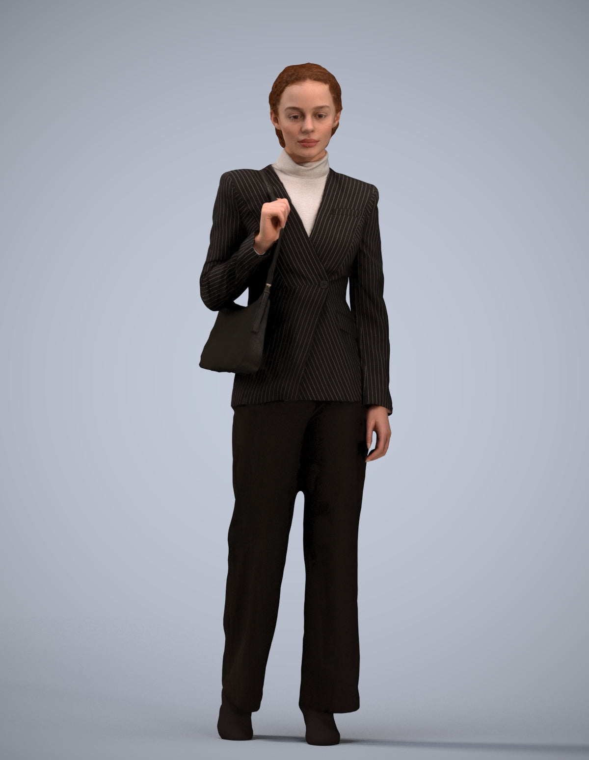 3D scanned woman business, photorealistic archviz people for Enscape and SketchUp