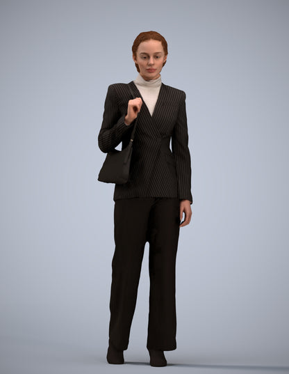 3D scanned woman business, photorealistic archviz people for Enscape and SketchUp
