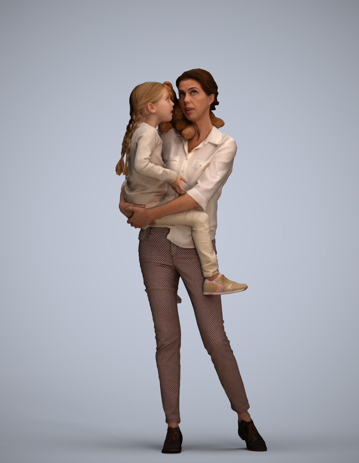 realistic 3D people girl casual kids, render-ready for V-Ray and Corona, FBX OBJ