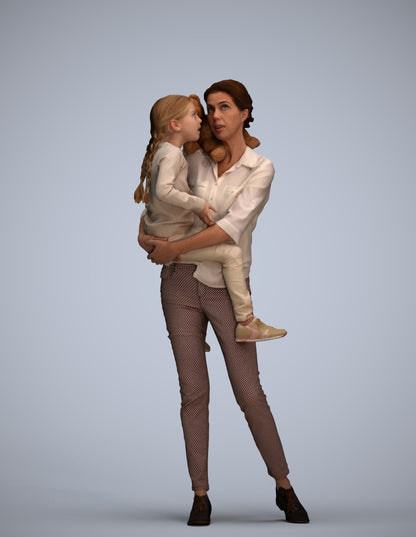 realistic 3D people girl casual kids, render-ready for V-Ray and Corona, FBX OBJ