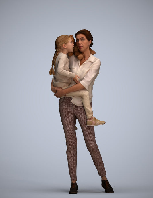 realistic 3D people girl casual kids, render-ready for V-Ray and Corona, FBX OBJ