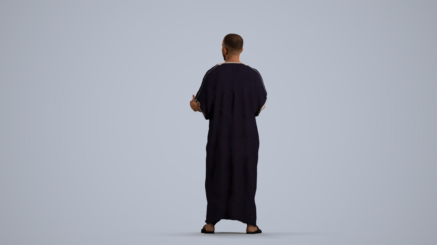 realistic 3D human man standing, archviz people FBX OBJ for Blender, front view render