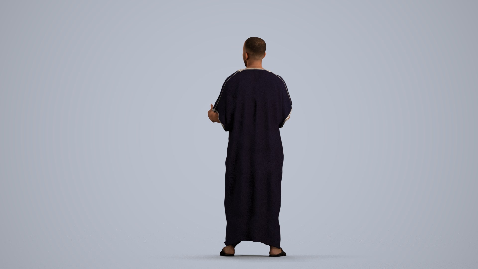 realistic 3D human man standing, archviz people FBX OBJ for Blender, front view render