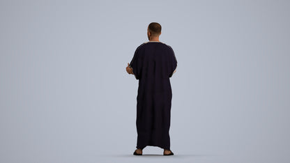 realistic 3D human man standing, archviz people FBX OBJ for Blender, front view render