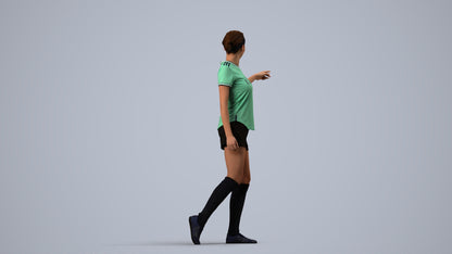 photogrammetry 3D woman sport, realistic human model archviz FBX, side view render