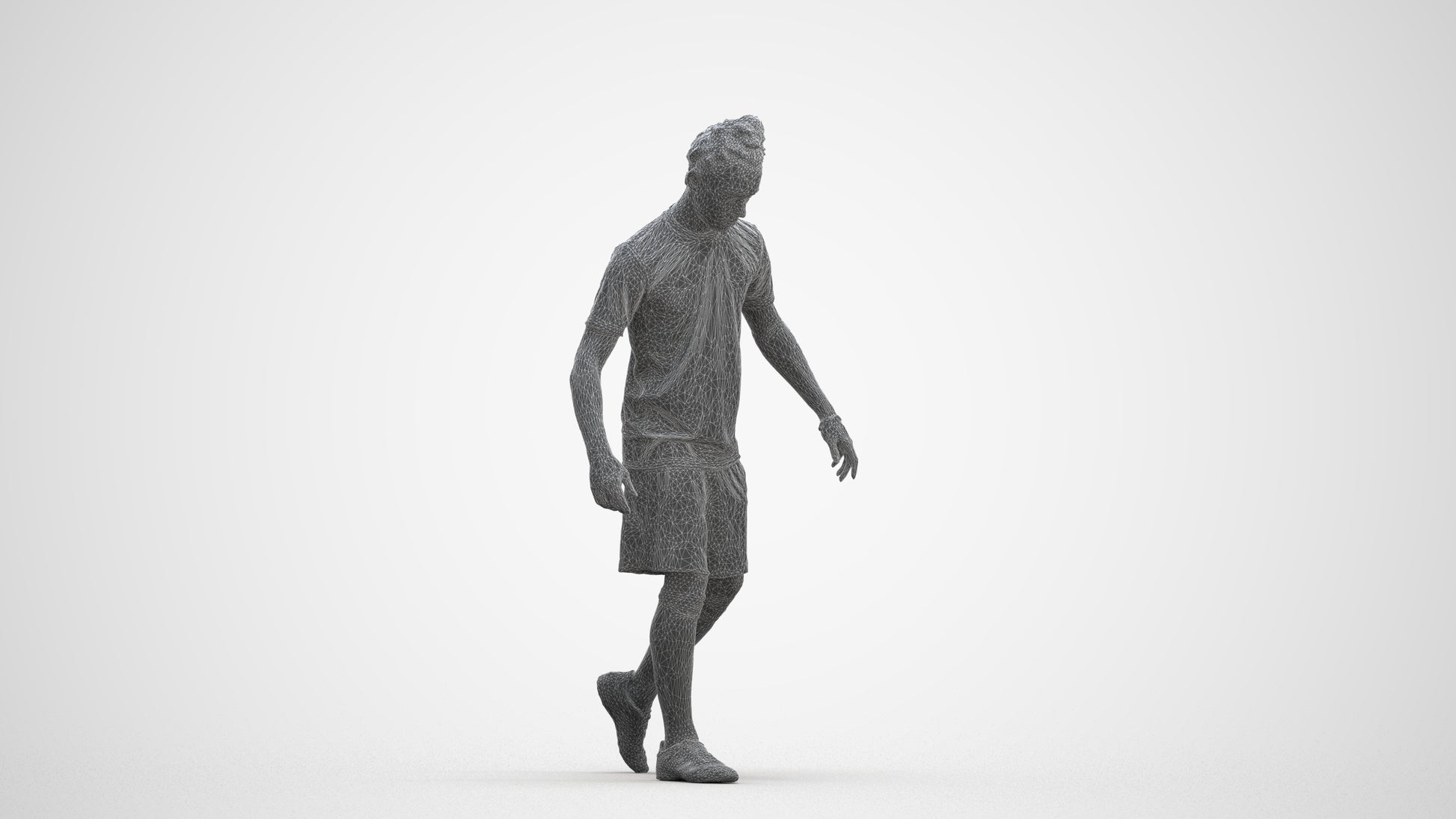 realistic 3D people man sport, render-ready for V-Ray and Corona, FBX OBJ, three-quarter front view render