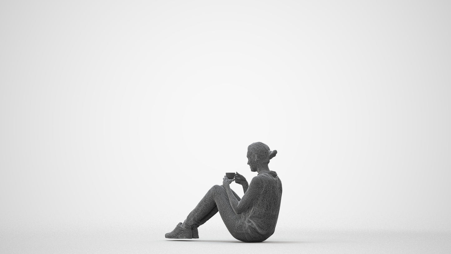 photogrammetry 3D woman casual business, realistic human model archviz FBX, square thumbnail