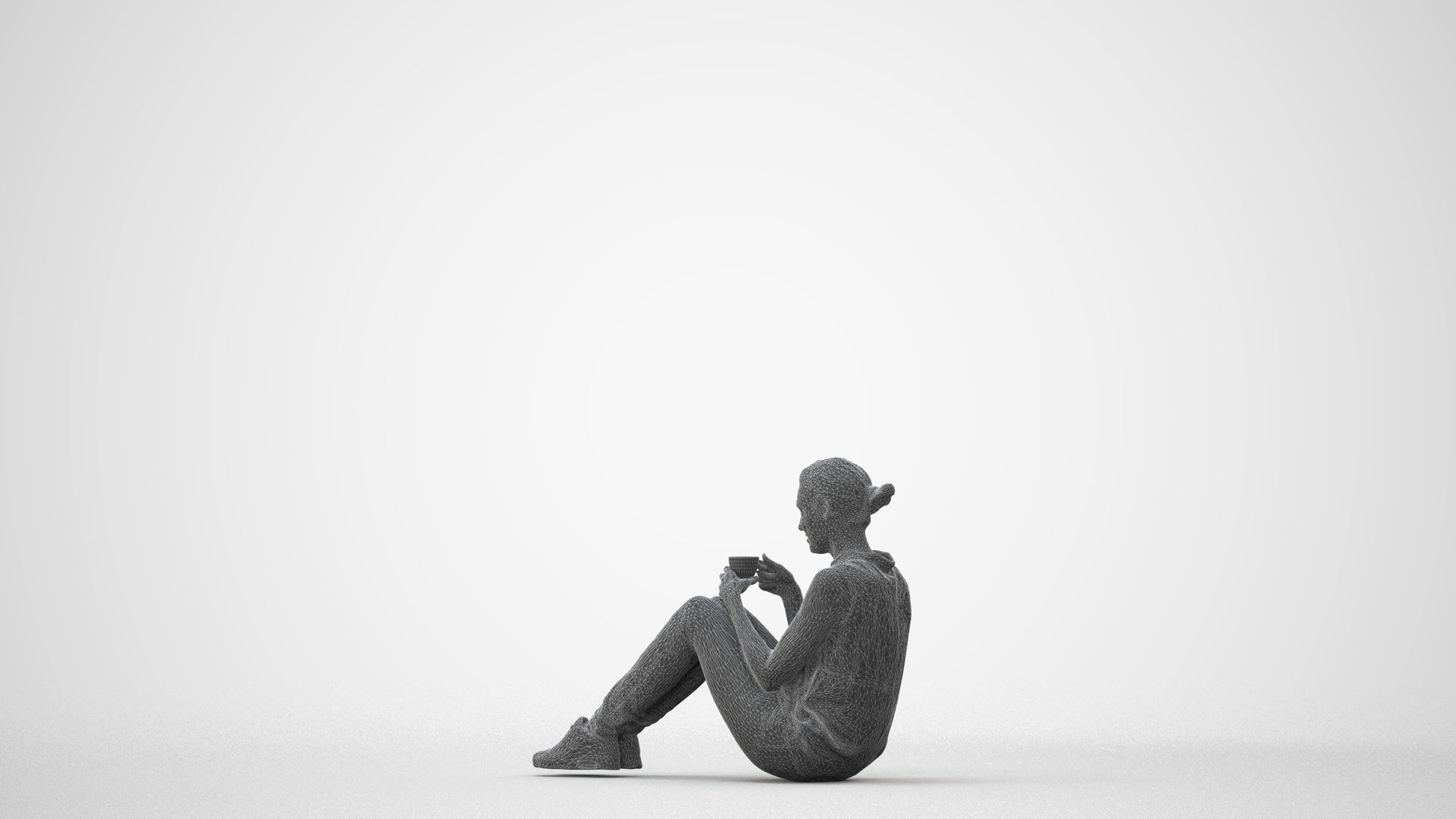 photogrammetry 3D woman casual business, realistic human model archviz FBX, square thumbnail