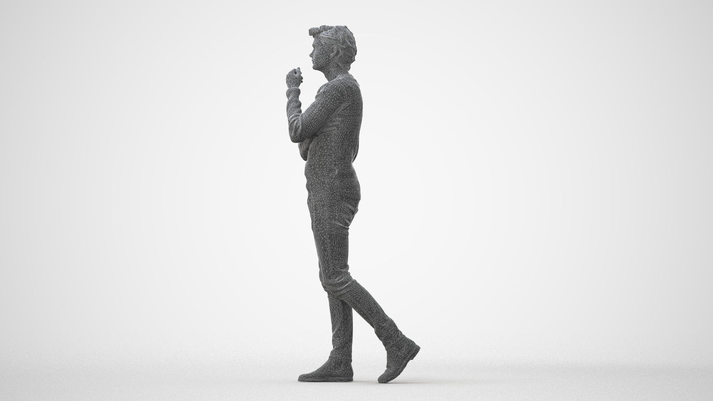 realistic 3D human man casual standing, archviz people FBX OBJ for Blender, square thumbnail
