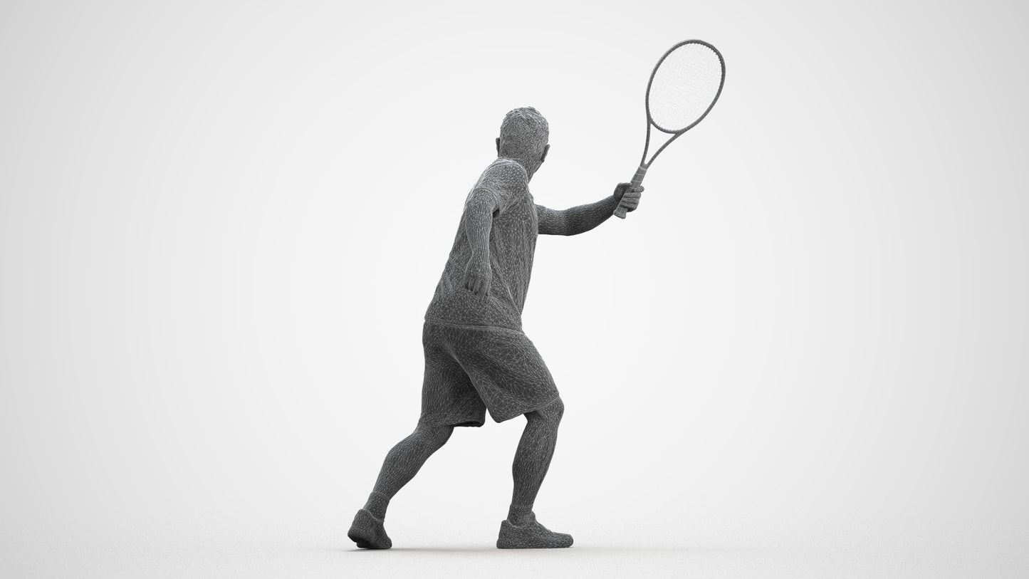 photogrammetry 3D man sport, realistic human model archviz FBX, wireframe front view