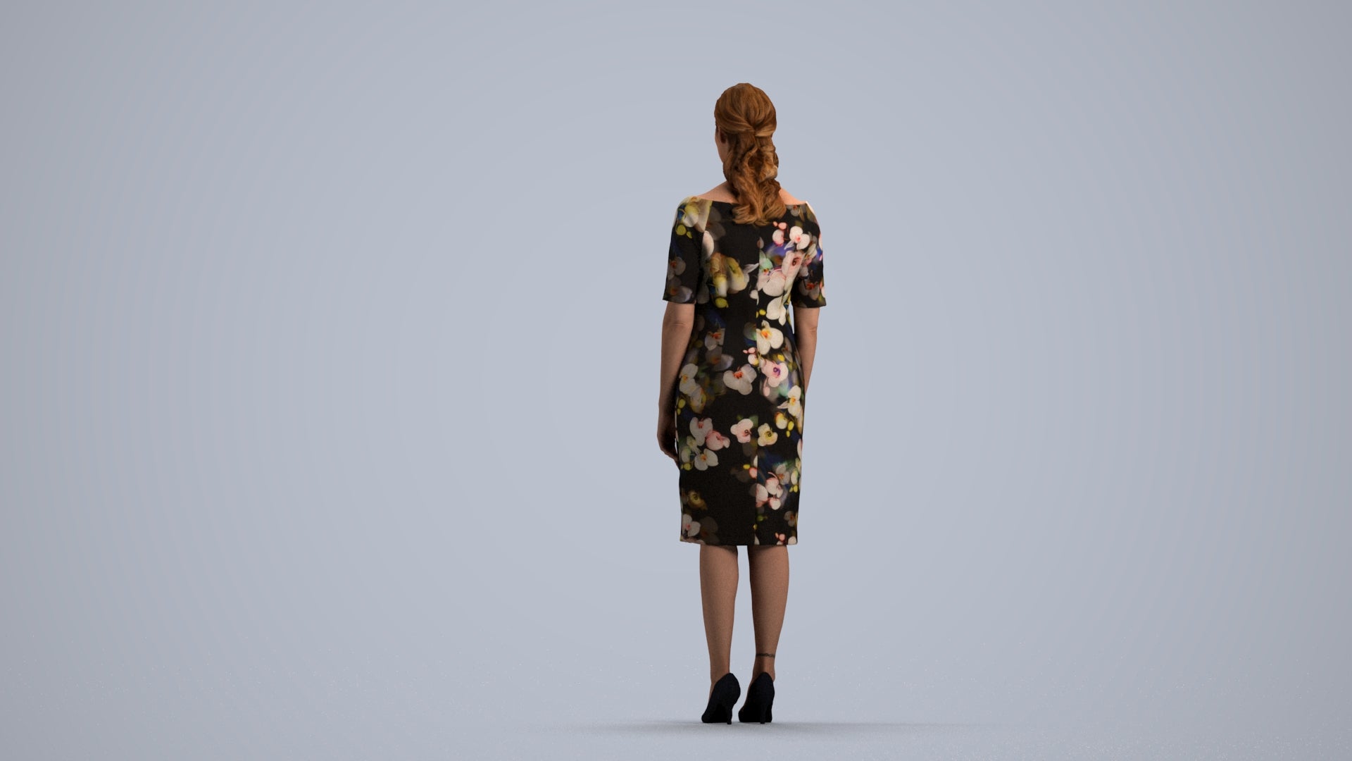 photogrammetry 3D woman casual standing, realistic human model archviz FBX, front view render