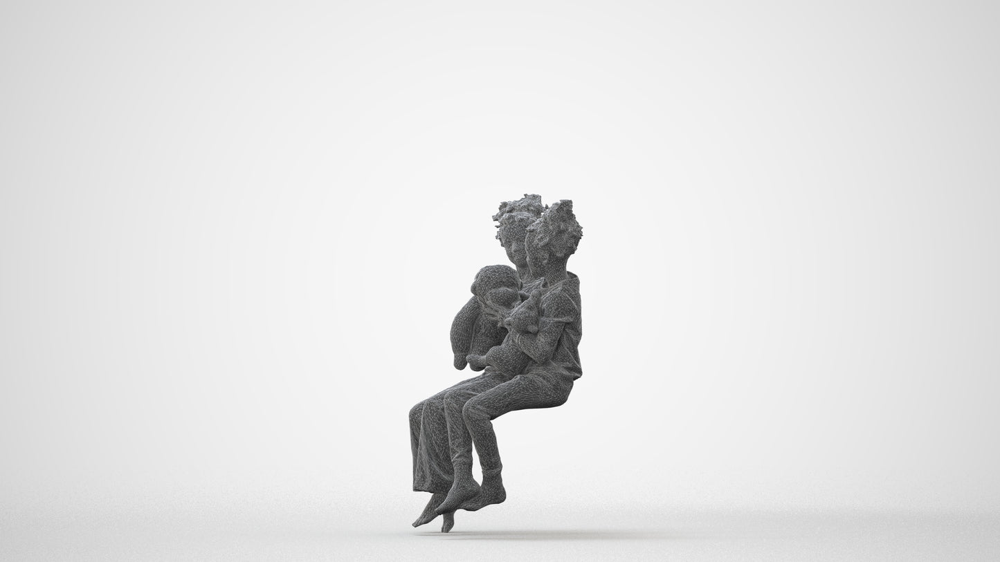 realistic 3D people girl kids, render-ready for V-Ray and Corona, FBX OBJ, square thumbnail