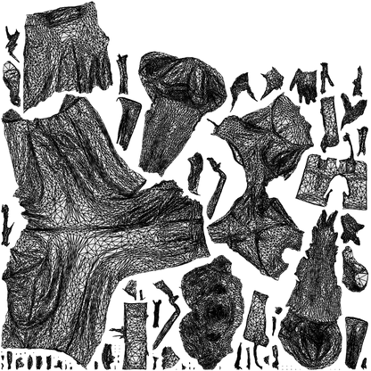 3D scanned woman walking business, photorealistic archviz people for Enscape and SketchUp, wireframe top-down view