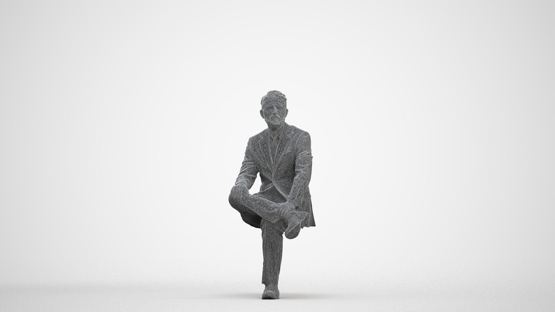 3D scanned man business, photorealistic archviz people for Enscape and SketchUp, three-quarter front view render