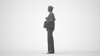 3D human model senior woman business, photogrammetry scanned person for archviz, square thumbnail