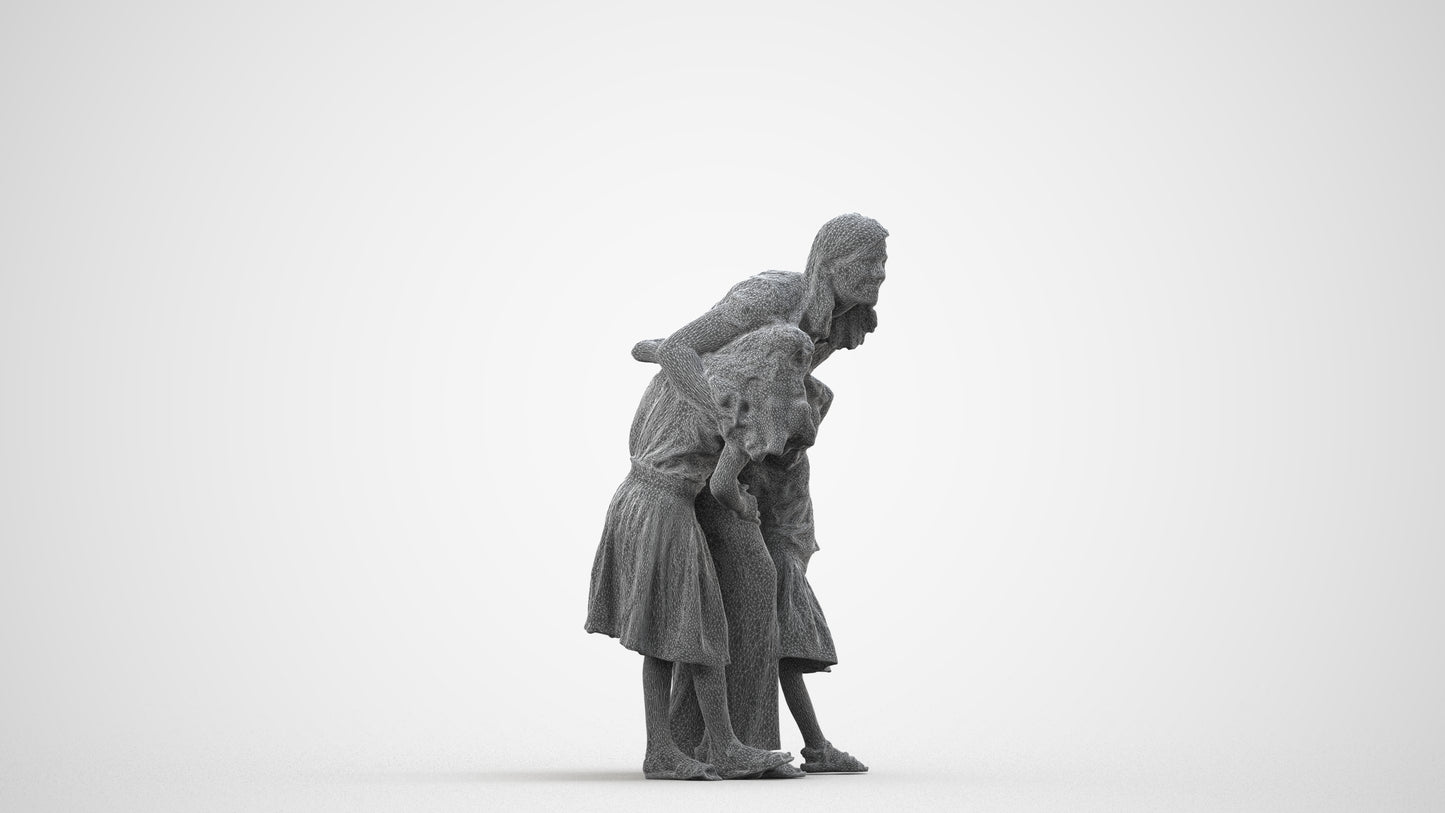 realistic 3D human girl casual kids, archviz people FBX OBJ for Blender, wireframe side view