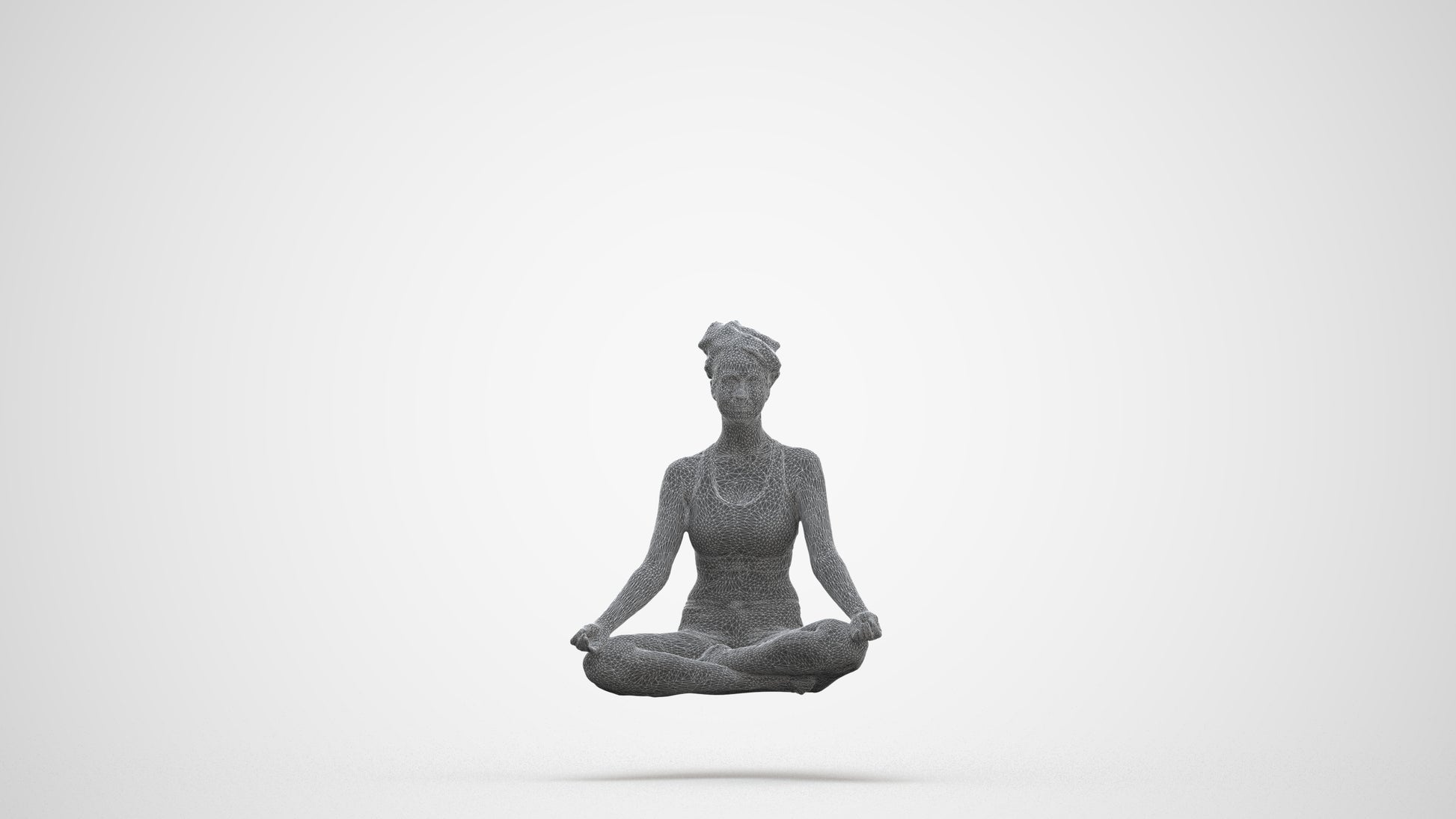 3D human model woman sport, photogrammetry scanned person for archviz, three-quarter front view render