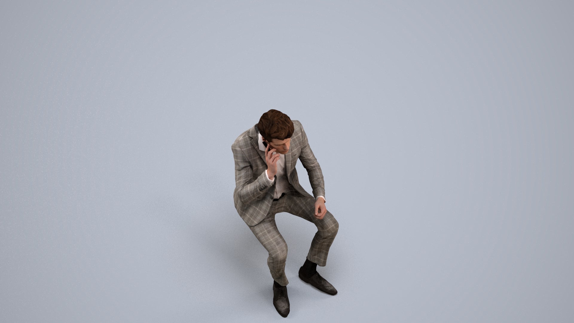 realistic 3D man business, scanned archviz people for Blender and 3ds Max, back view render