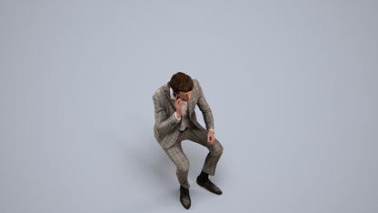 realistic 3D man business, scanned archviz people for Blender and 3ds Max, back view render