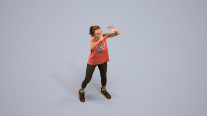 scanned 3D woman sport, photogrammetry people for Enscape and V-Ray, back view render