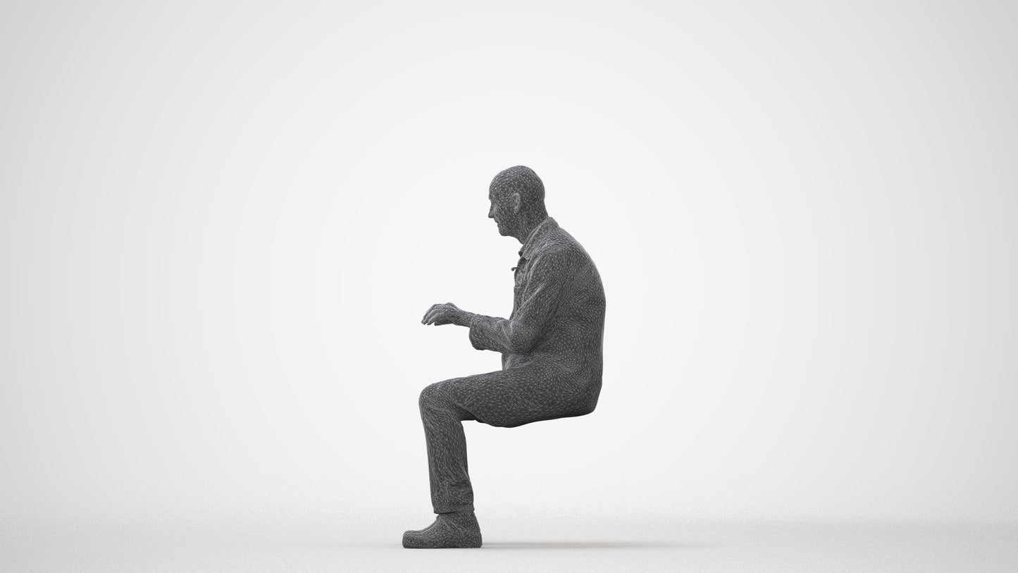 scanned 3D senior man medical, photogrammetry people for Enscape and V-Ray, square thumbnail