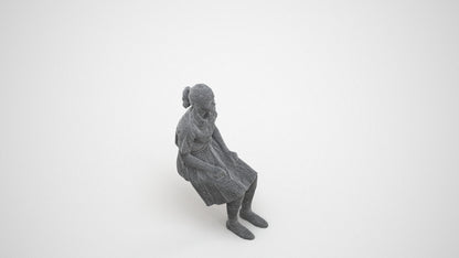 realistic 3D human girl kids, archviz people FBX OBJ for Blender, wireframe three-quarter view