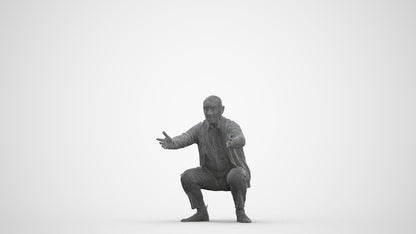 3D scanned senior man standing casual, photorealistic archviz people for Enscape and SketchUp