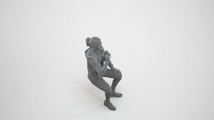 realistic 3D human woman sport, archviz people FBX OBJ for Blender, wireframe three-quarter view